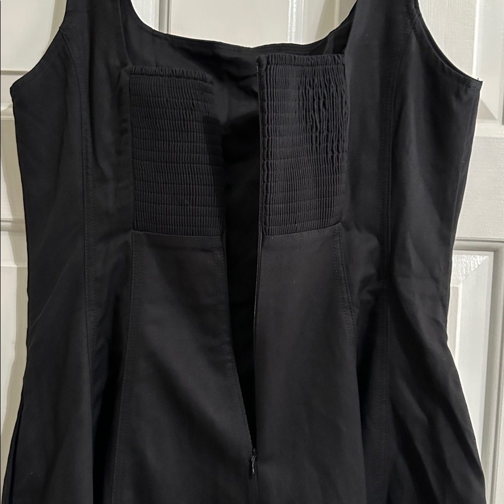 Madewell Seamed Open Squareneck Mini Dress in Jet Black - Picture 9 of 10